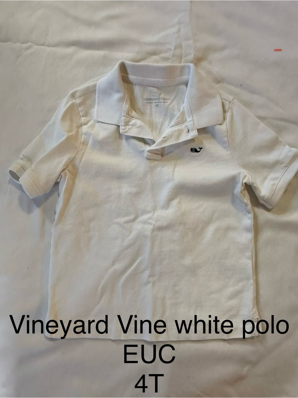 Vineyard Vines Toddler White Polo with Whale Logo